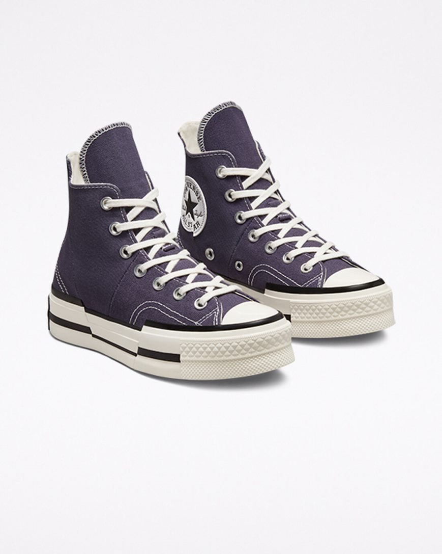 Pánské Boty Vysoké Converse Chuck 70 Plus Fialové Černé | CZ PIBT35